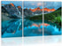Sunset Morain Lake and Mountain Range Alberta Canada Landscape Wall Art in Water Canvas Painting